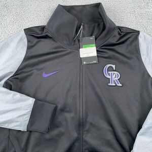 Colorado Rockies Jacket Womens XL Black Gray Nike MLB Baseball Track Full Zip